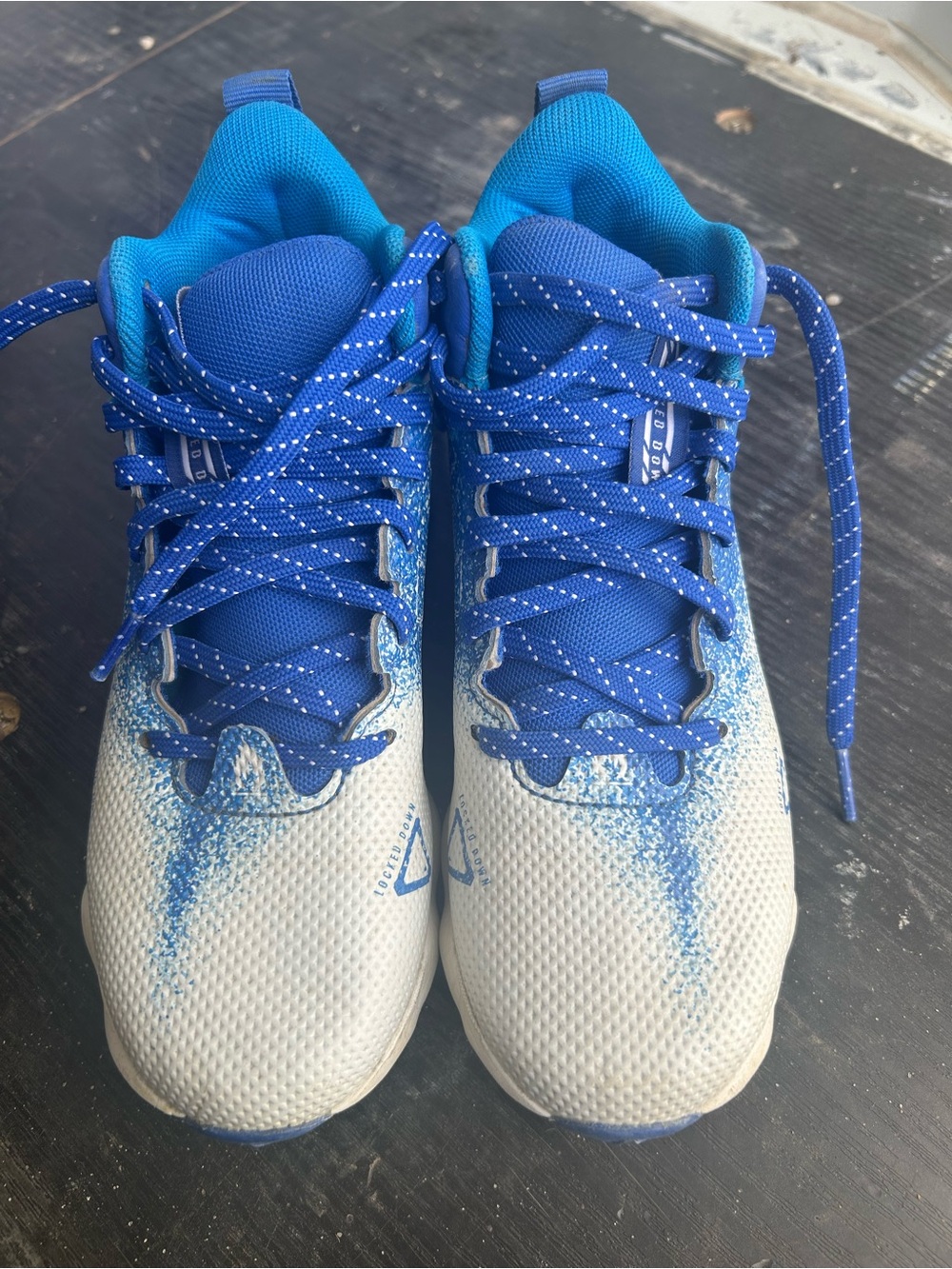 Under Armour Kids Blue and White Lace-Up Sneakers
